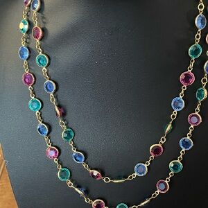 Vintage Swarovski Bezel Set Crystal Necklace